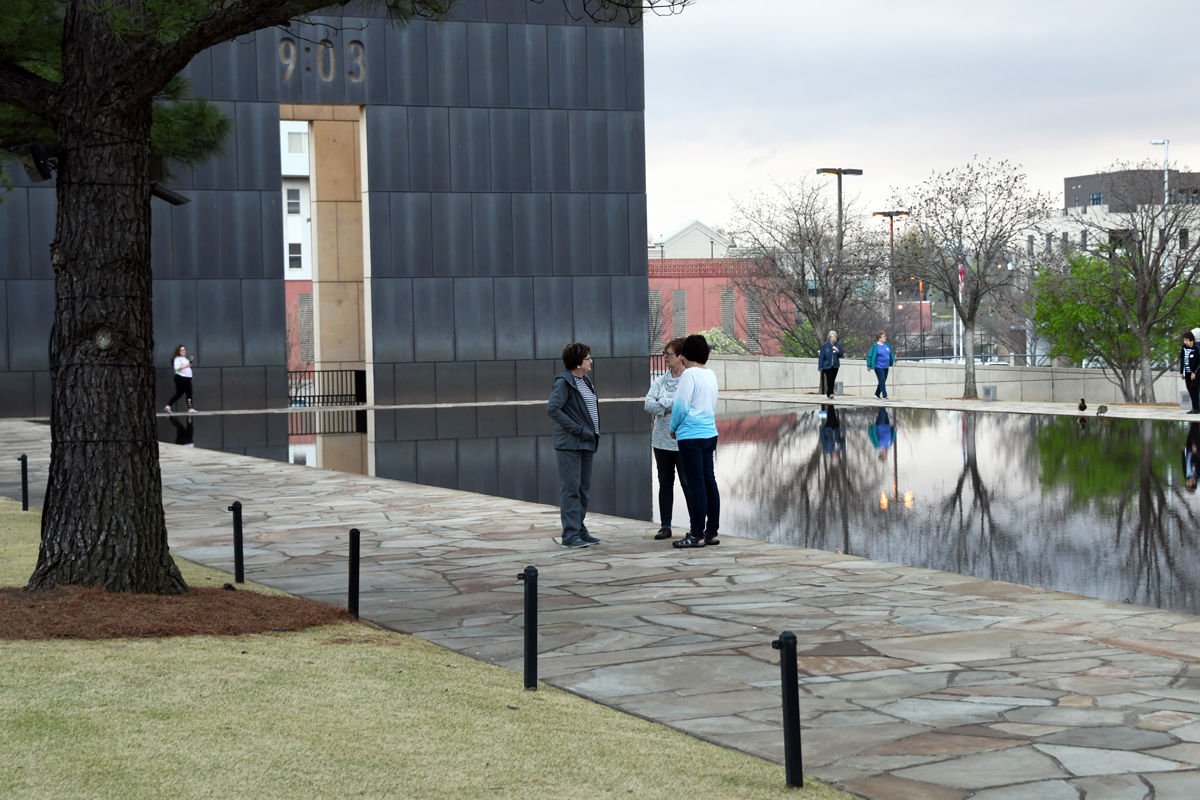 022 Susan Watt, Mary Scott, Toni Allen at the Oklahoma City Memorial.JPG